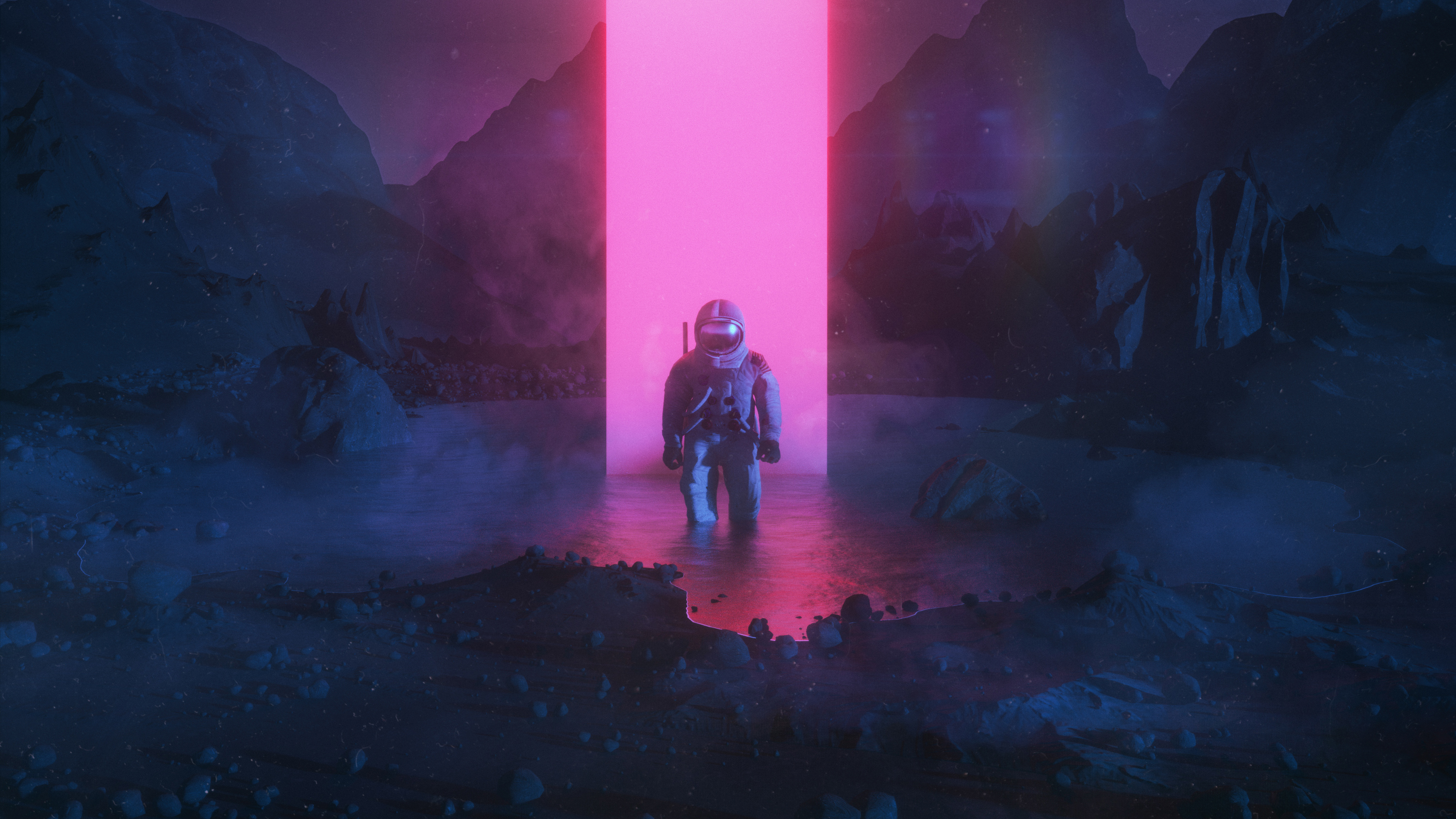 shadow, men, neon, stars, purple background, birds, gradient, beeple |  1920x1080 Wallpaper - wallhaven.cc