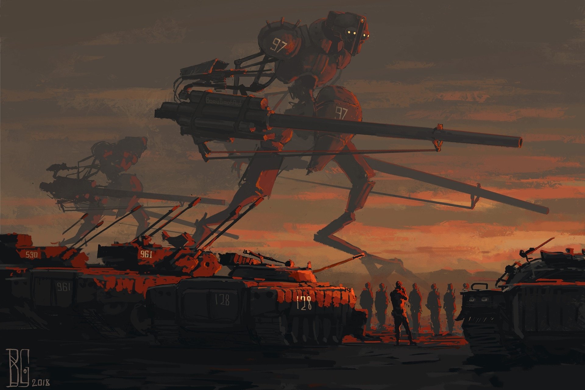 Download Futuristic Soldier Tank Robot Military Sci Fi HD Wallpaper