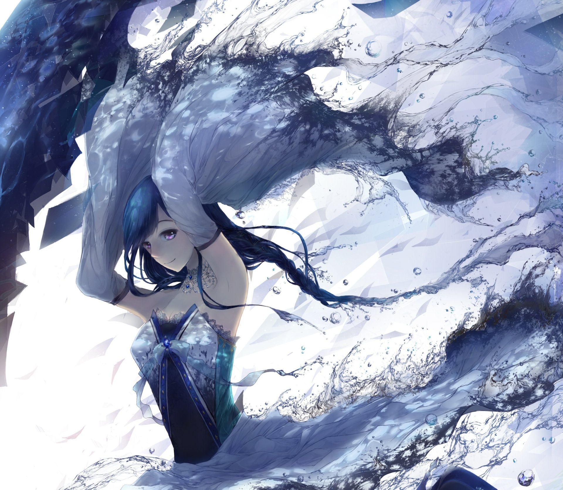 HD desktop wallpaper featuring ALYS, a character from Vocaloid, depicted in an anime art style with cool blue and white hues.