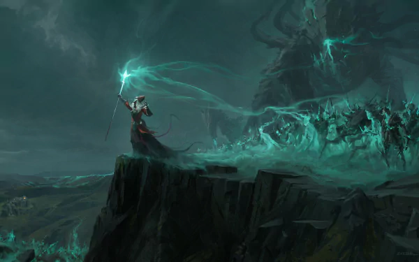 warrior undead necromancer dark sorcerer HD Desktop Wallpaper | Background Image