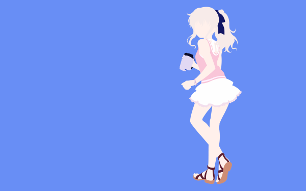 Anime Charlotte Nao Tomori White Hair Camera Skirt Minimalist HD Wallpaper | Background Image
