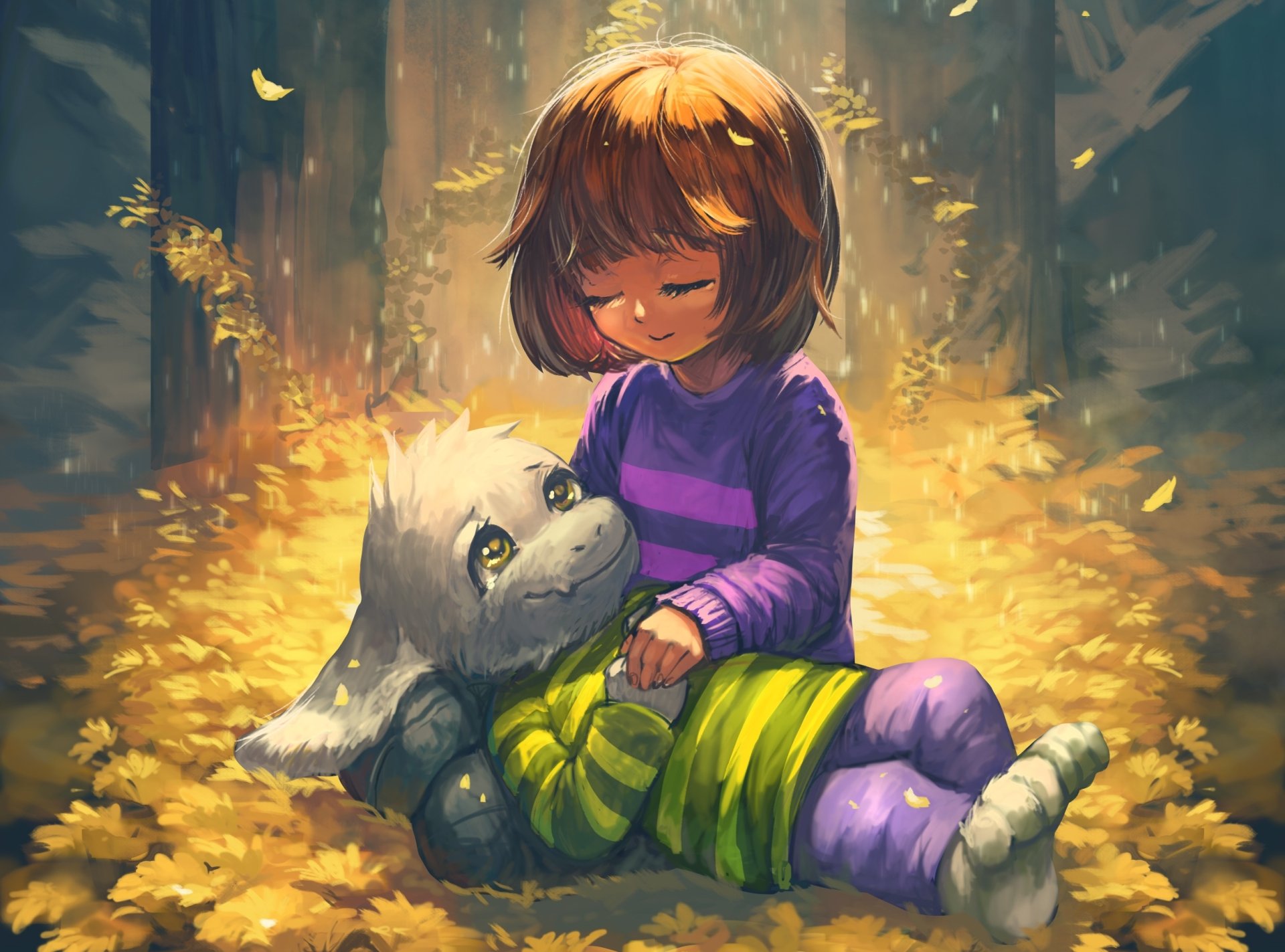 Frisk and Asriel  One of the wallpapers I drew for my monthly