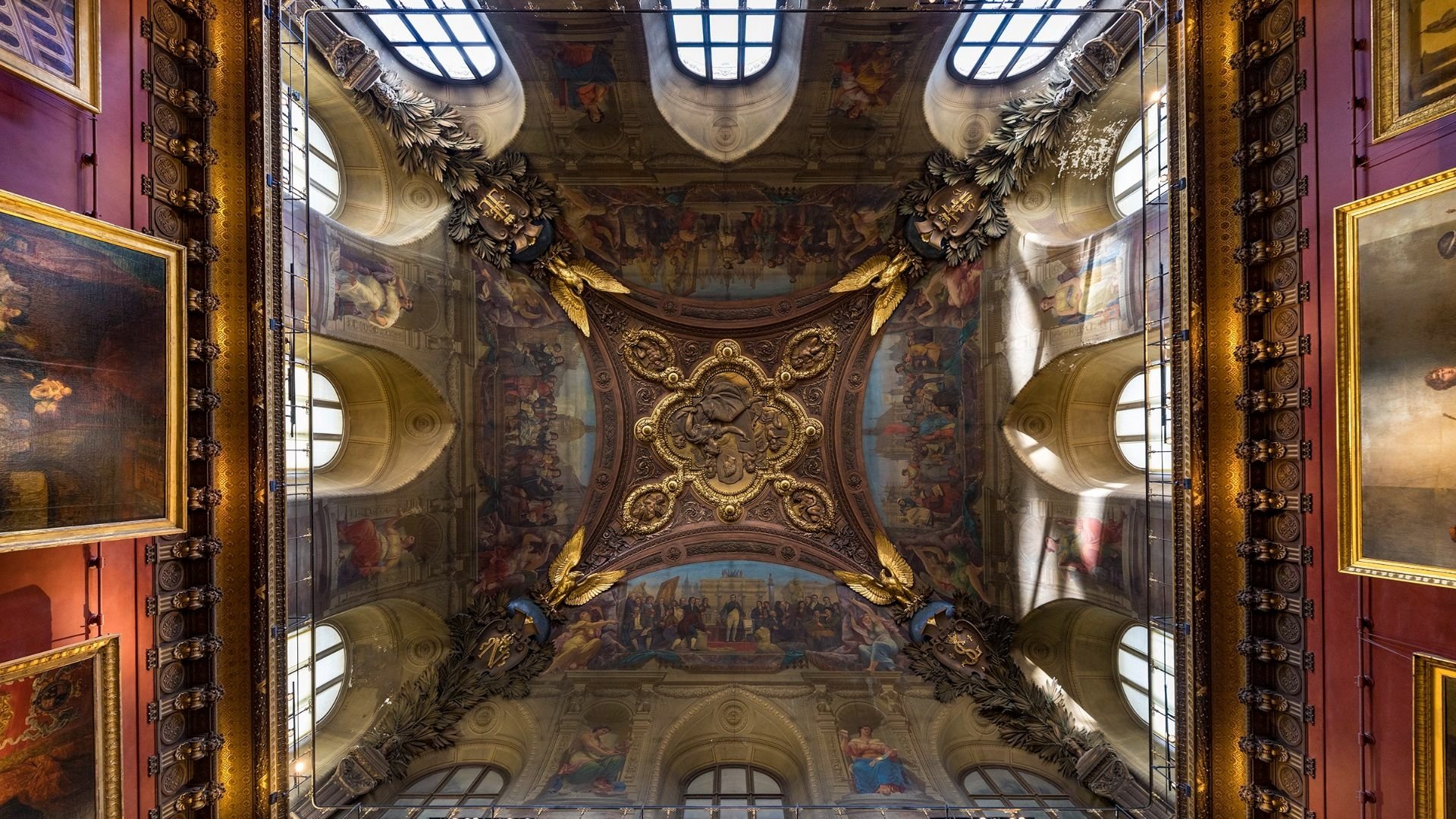 Download Architecture Ceiling Man Made The Louvre HD Wallpaper
