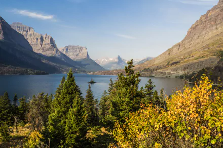 glacier national park nature Saint Mary Lake HD Desktop Wallpaper | Background Image