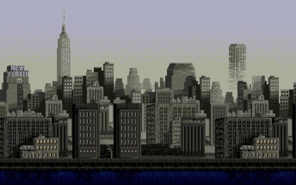 Artistic Pixel Art Cityscape 8-Bit New York Building Empire State Building HD Wallpaper | Background Image