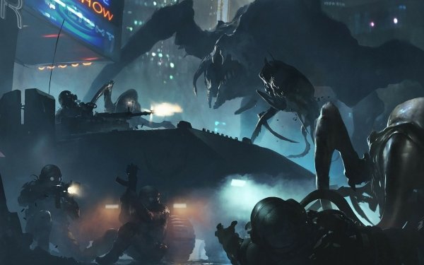 Sci Fi Creature Soldier Battle City HD Wallpaper | Background Image