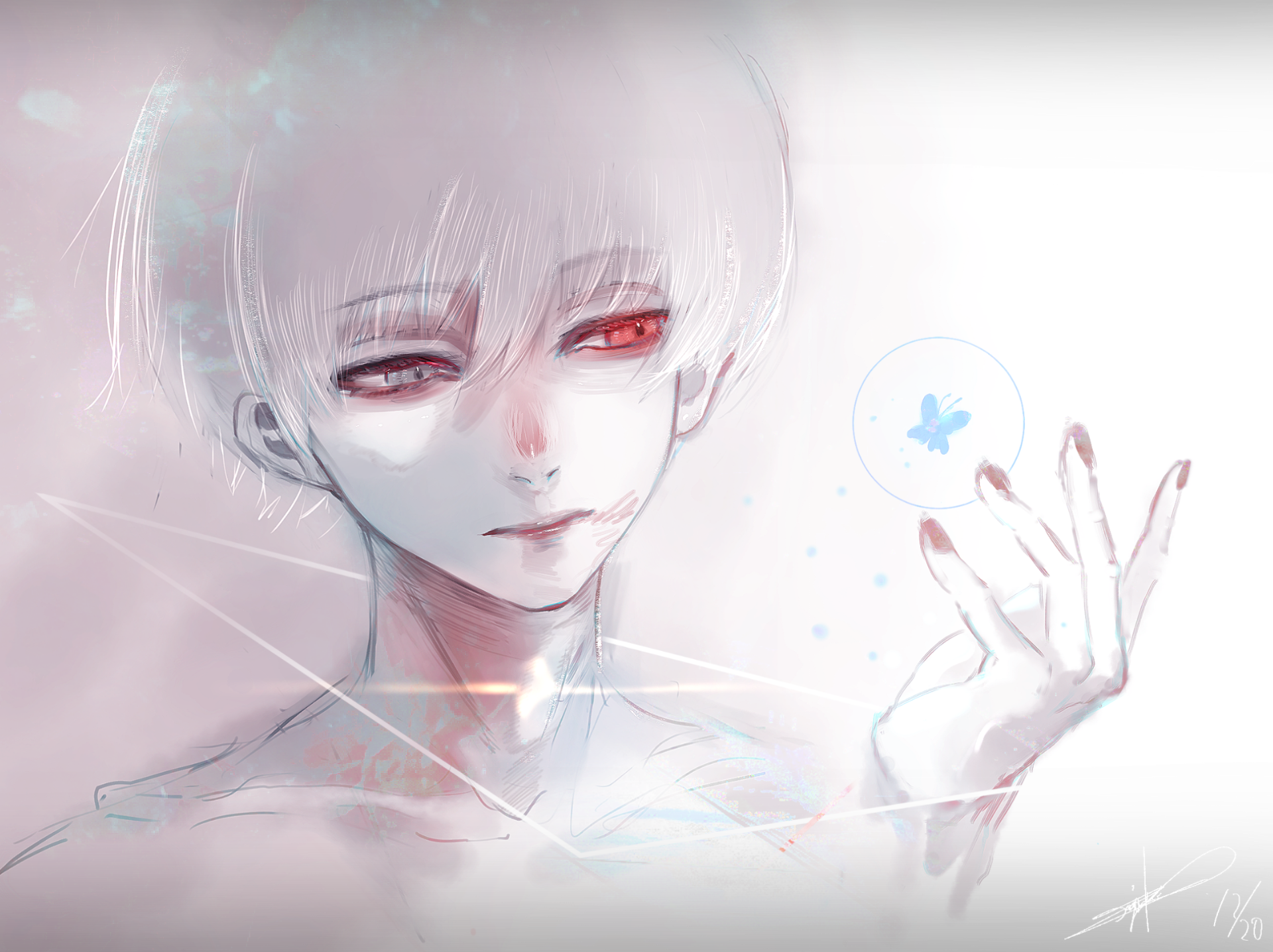Download Ken Kaneki Anime Tokyo Ghoul:re HD Wallpaper by ぺぎんこ