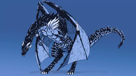 HD PC desktop wallpaper featuring Veldora Tempest, the dragon from the anime That Time I Got Reincarnated as a Slime, set against a blue background.