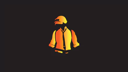 HD desktop wallpaper for Playerunknown's Battlegrounds featuring a stylized silhouette of a character in bright orange and yellow tones against a dark background.