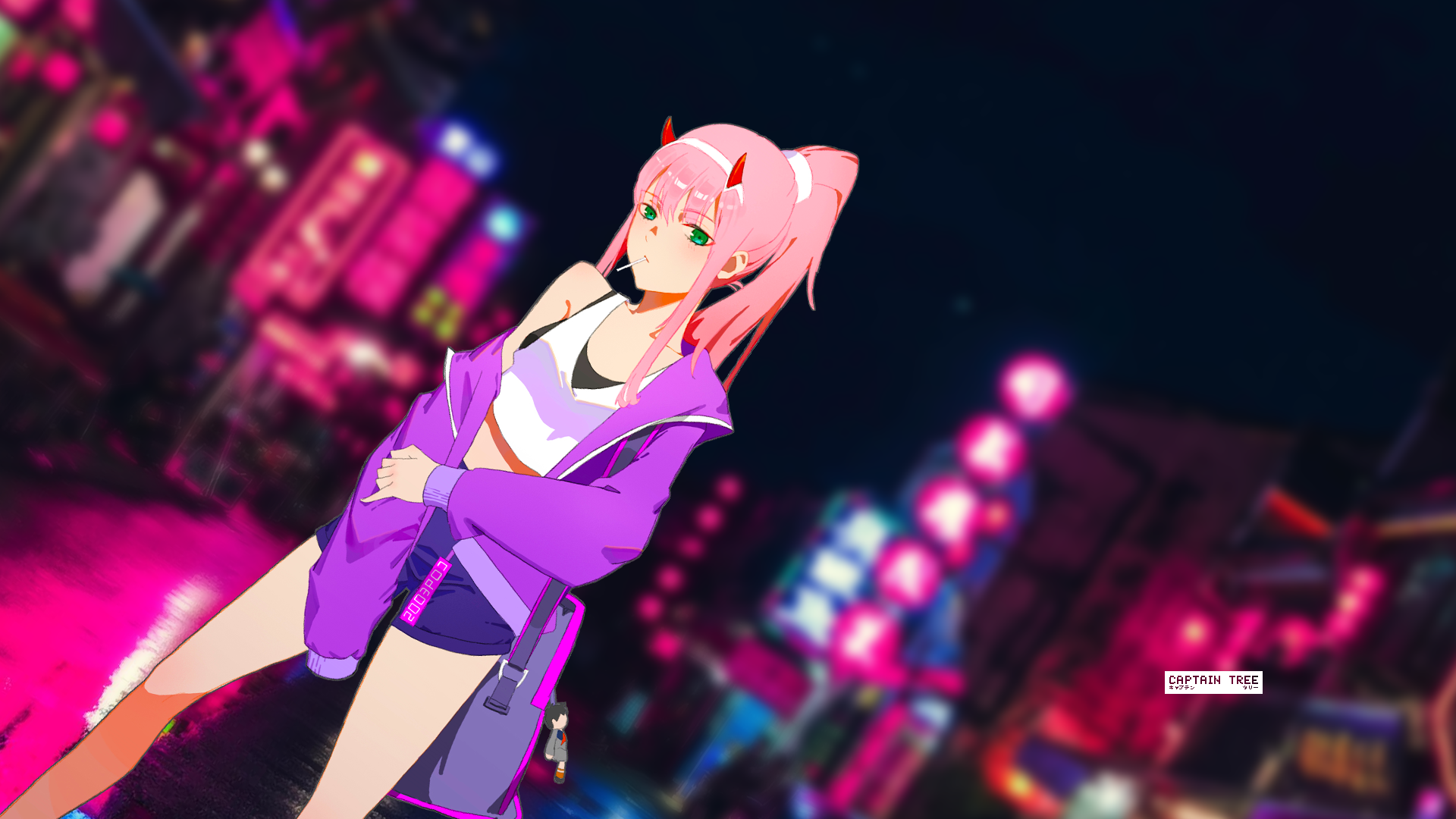 Kawaii Zero Two in The City HD Wallpaper | Background ...