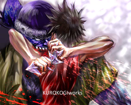 A dynamic HD wallpaper featuring Monkey D. Luffy and Arlong from One Piece, capturing an intense moment in this popular anime series.