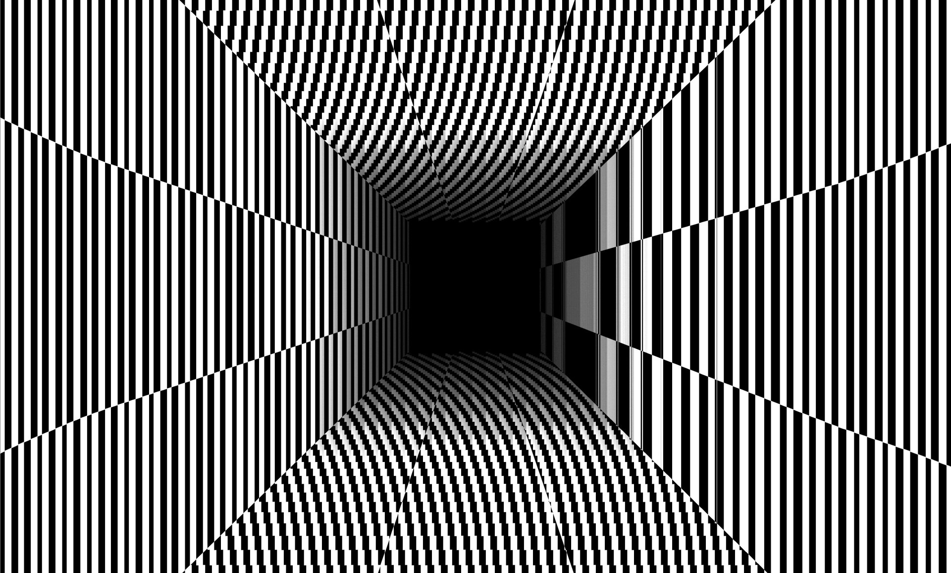 Download Tunnel Abstract Black & White 4k Ultra HD Wallpaper