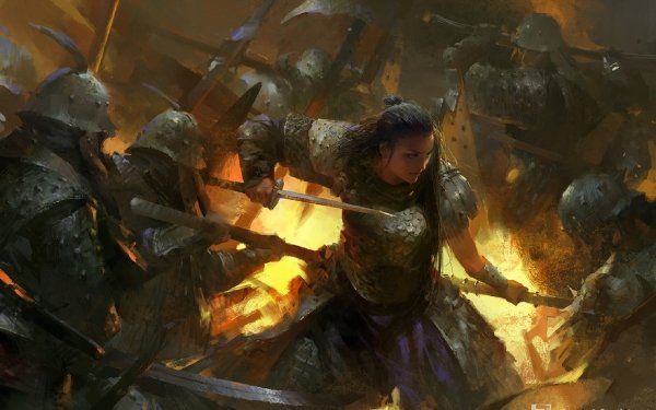Fantasy Women Warrior Woman Warrior Armor Battle Samurai HD Wallpaper | Background Image
