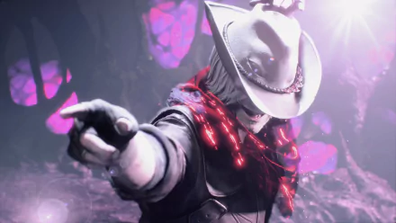 Dante from Devil May Cry 5 in a striking pose, featured in a 4K Ultra HD PC desktop wallpaper inspired by the video game.