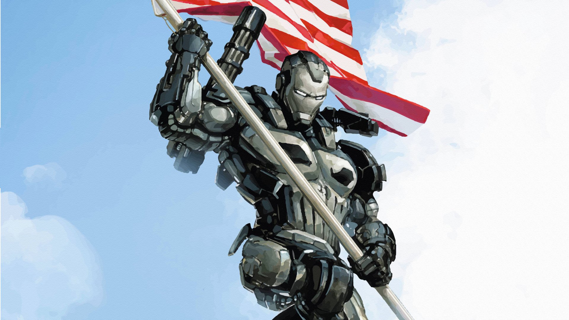 Download Comic War Machine 4k Ultra HD Wallpaper
