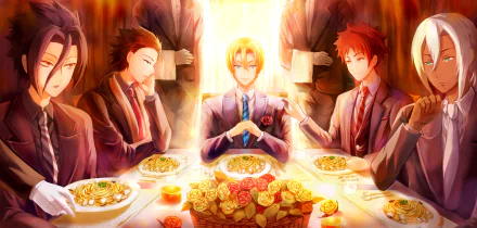 Ryō Kurokiba Akira Hayama Sōma Yukihira Isami Aldini Takumi Aldini Anime Food Wars: Shokugeki no Soma HD Desktop Wallpaper | Background Image