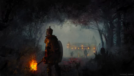 torch warrior fantasy knight fantasy warrior HD Desktop Wallpaper | Background Image