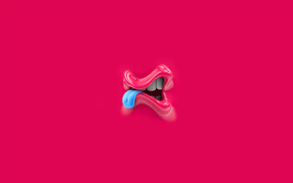 pink minimalist mouth tongue artistic face HD Desktop Wallpaper | Background Image