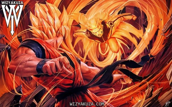 Anime Crossover Naruto Naruto Uzumaki Dragon Ball Z Goku HD Wallpaper | Background Image