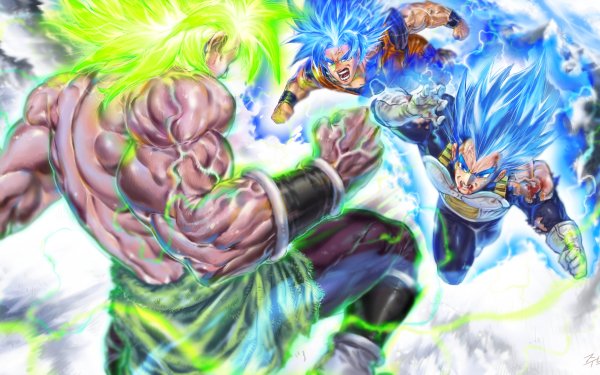 Anime Dragon Ball Super: Broly Broly Goku Vegeta Super Saiyan Blue Super Saiyan Green HD Wallpaper | Background Image