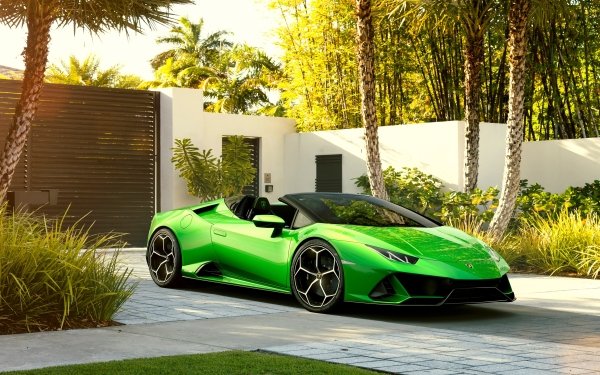 Vehicles Lamborghini Huracán Evo Lamborghini Car Green Car Supercar HD Wallpaper | Background Image