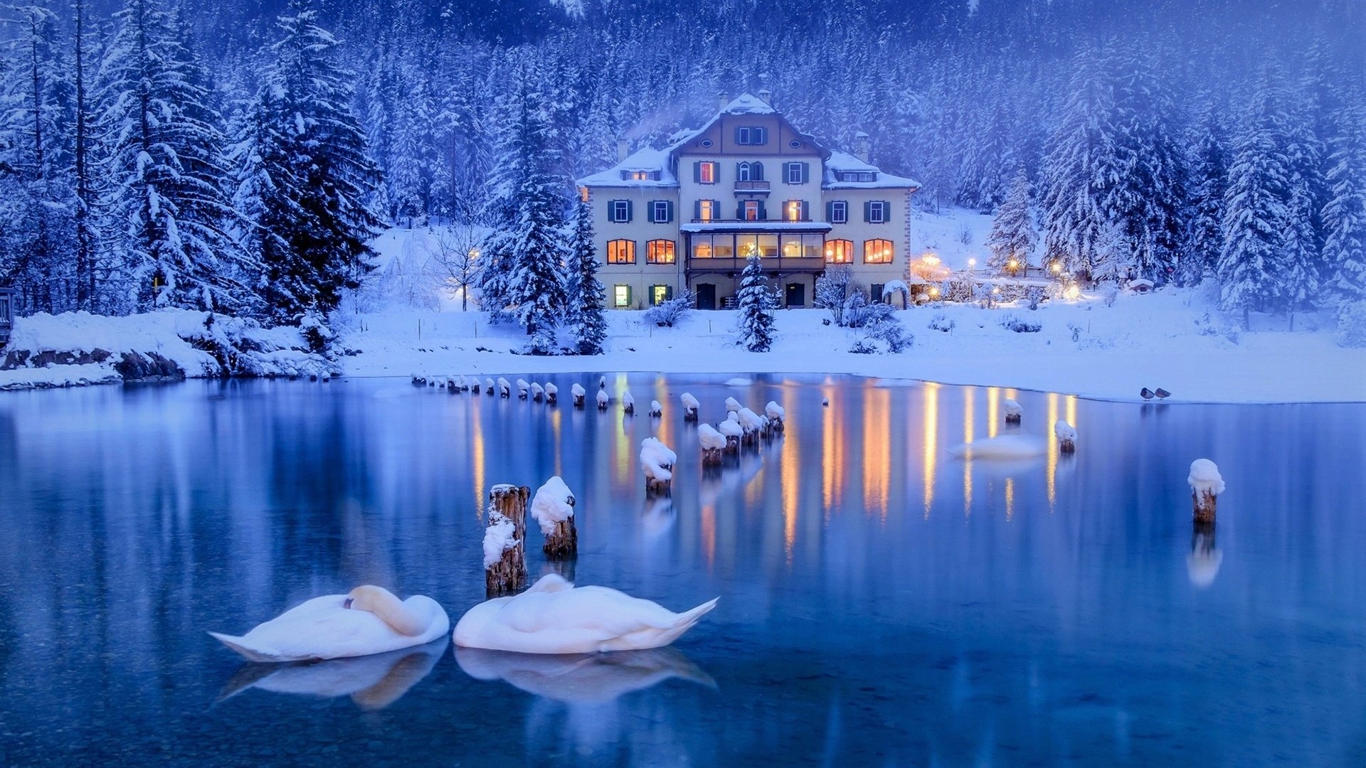 Lake House in Winter