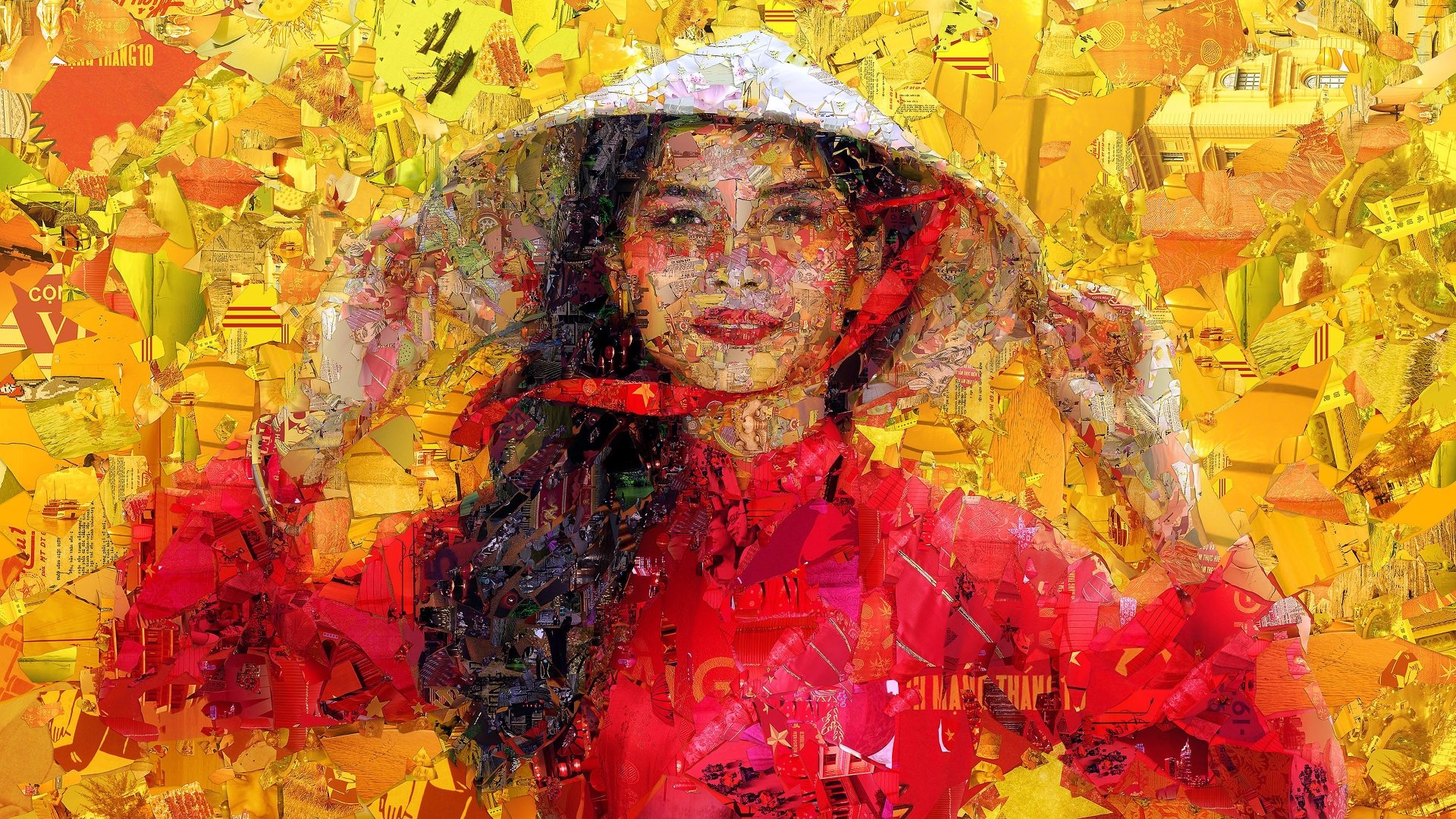 Download Asian Mosaic Woman Artistic 4k Ultra HD Wallpaper