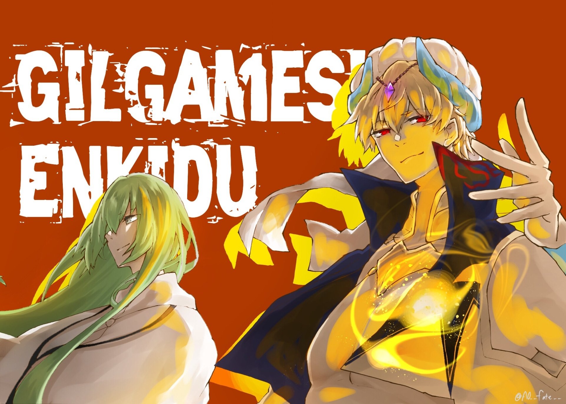 Download Gilgamesh (Fate Series) Enkidu (Fate/Grand Order) Anime Fate/Grand Order HD Wallpaper by 蒼⒎