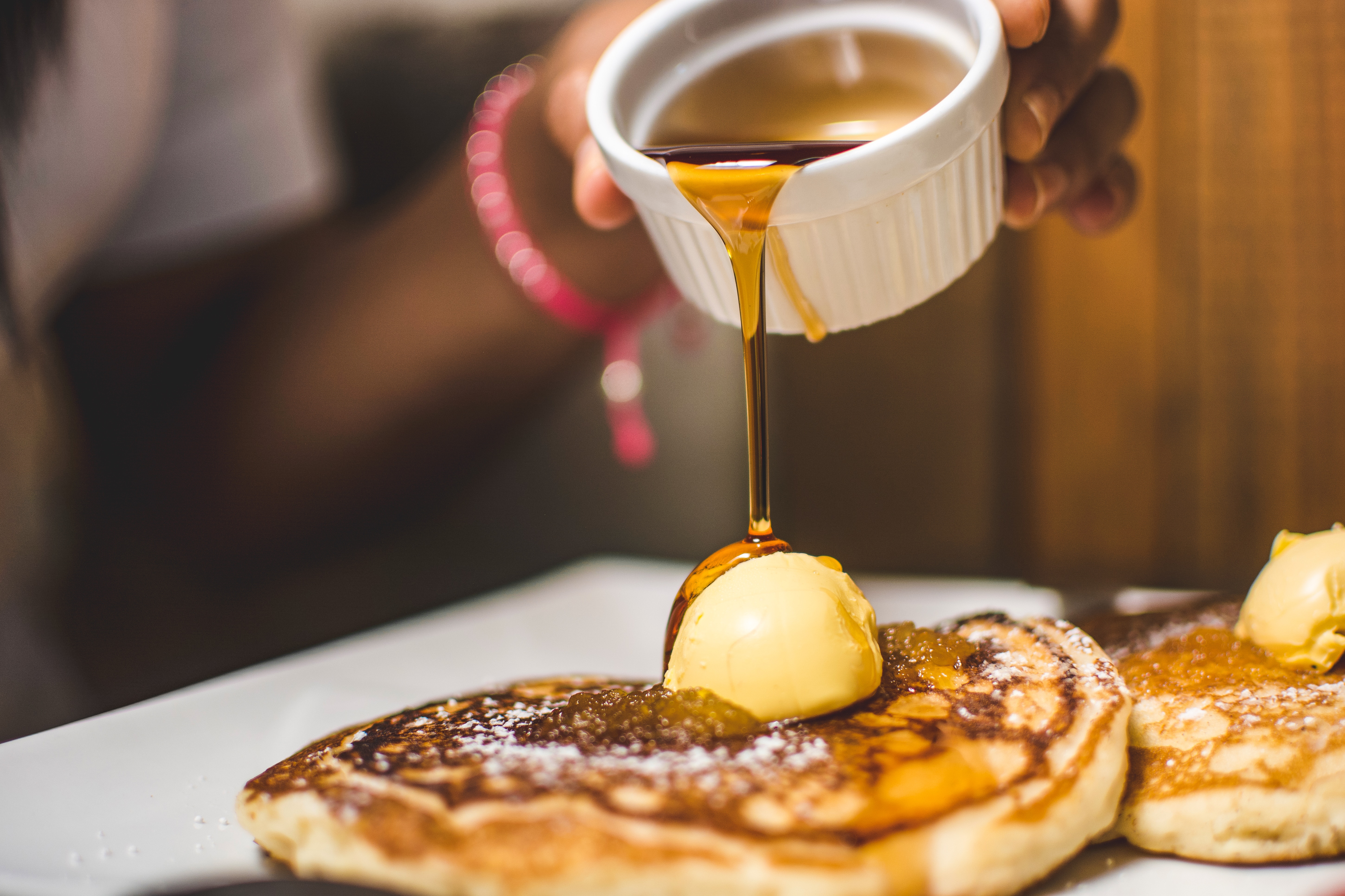 Pancake with honey by Kobby Mendez