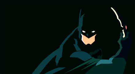 A stylized 4K Ultra HD PC desktop wallpaper of Batman from DC Comics, featuring bold shadows and sharp contrasts in a comic-inspired design.